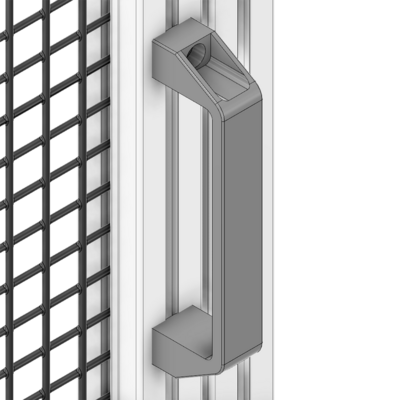 50-200-3SS MODULAR SOLUTIONS 180 GRAY NYLON PULL HANDLE<BR>STAINLESS STEEL HARDWARE 28MM X 196MM X 49MM